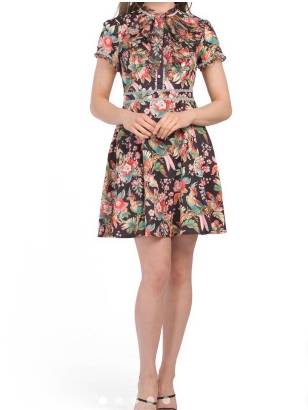 Dalia MacPhee floral tie-neck dress